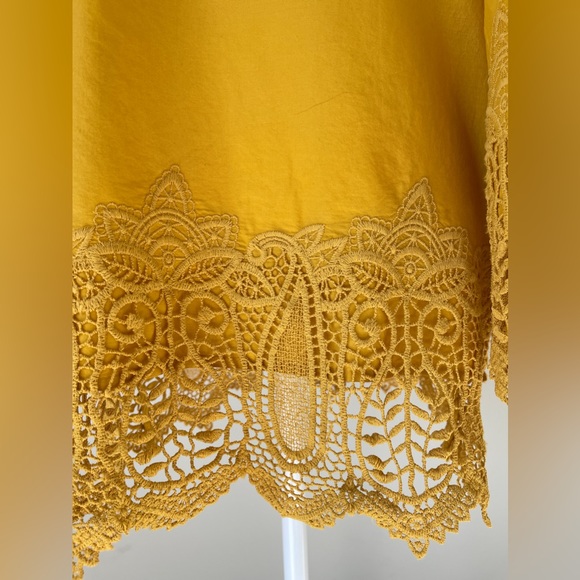 SOLD Chico's Mustard Lace Detail Blouse - Picture 8 of 10